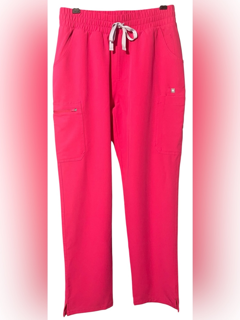 🩷FIGS Yola Skinny High Waisted Scrub Pants. Shocking Pink. Size-Medium. EUC